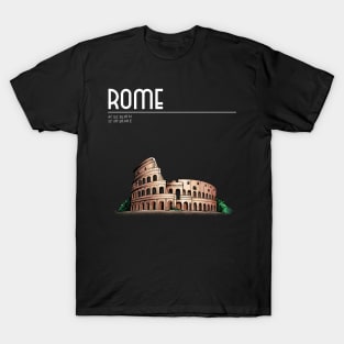 Rome Italia, colosseum, coordinates T-Shirt